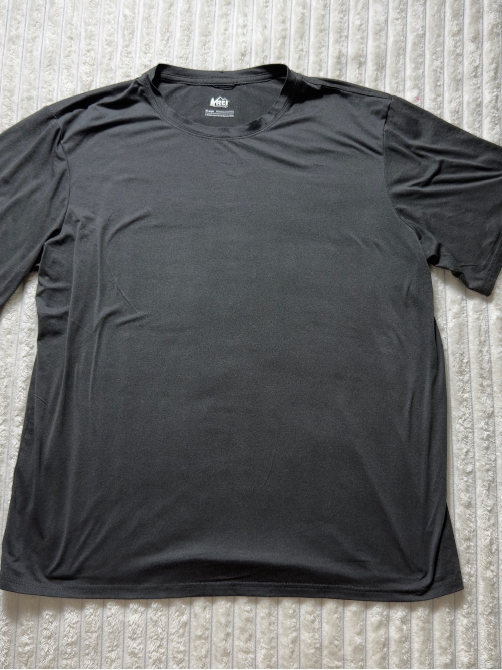 REI Men's Black Lightweight Crew Neck Short Sleeve T-Shirt XL Activewear Jersey